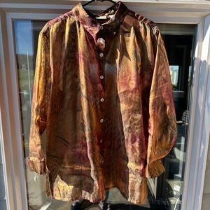 Sheer Chico’s animal print overshirt, OS